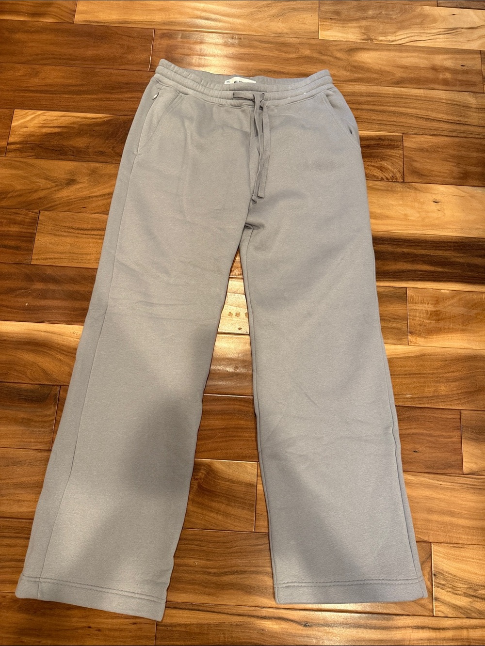 Hollister Light Gray Straight-Leg Drawstring Sweatpants